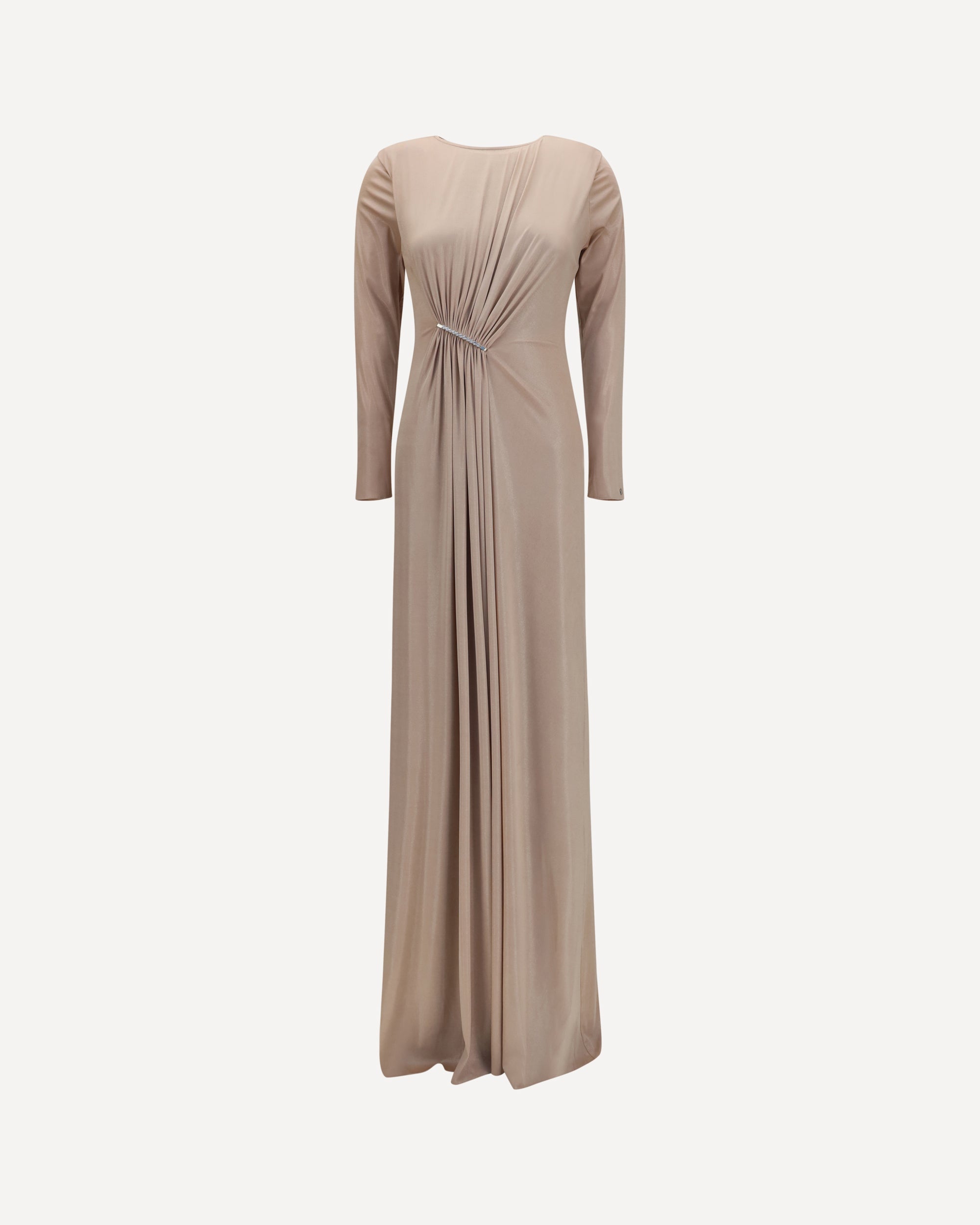 NISSA Long chiffon Dress with crystal detail
