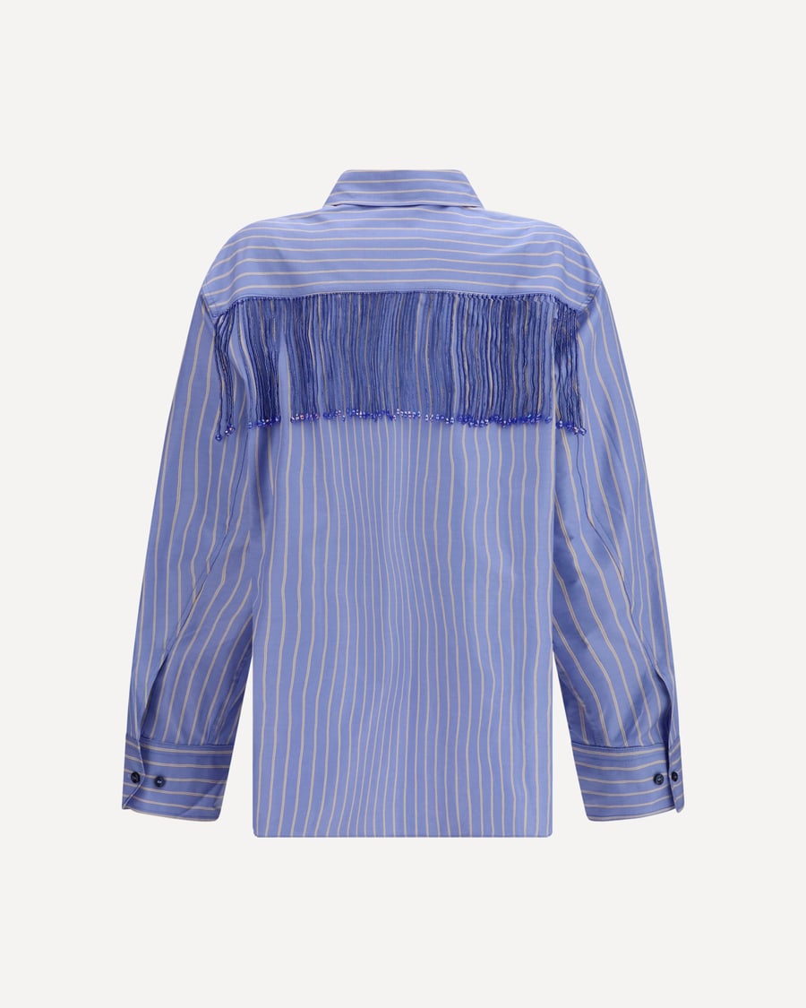 THE ANDAMANE Miley Fringed Oversized Shirt, view 2