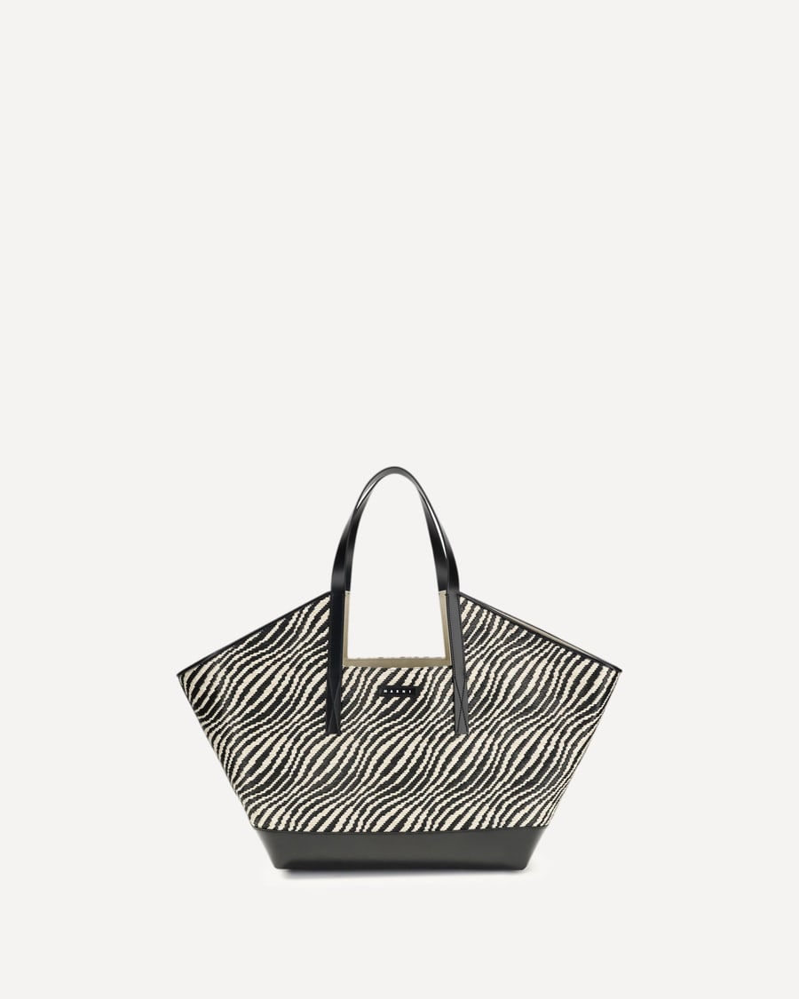 Marni Raffia effect fabric Tote Bag