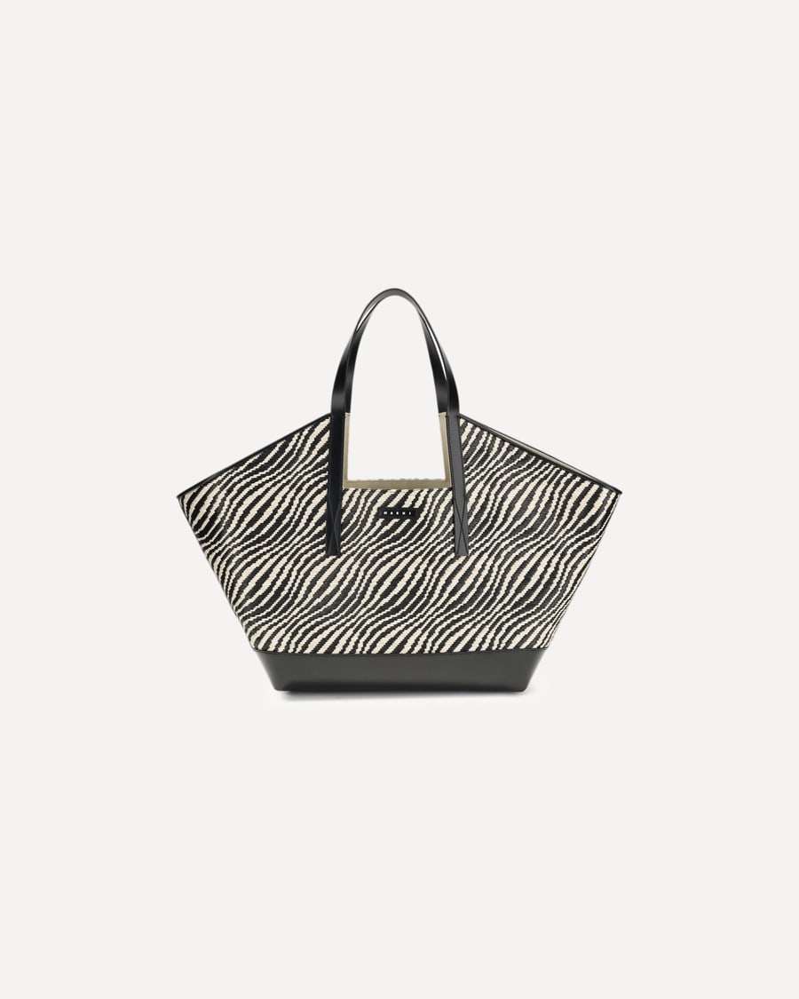 Marni Raffia effect fabric Tote Bag, view 3