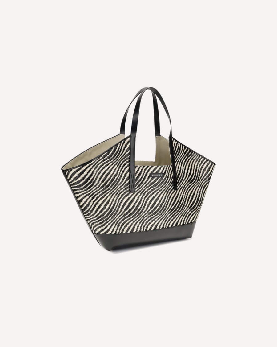 Marni Raffia effect fabric Tote Bag, view 4