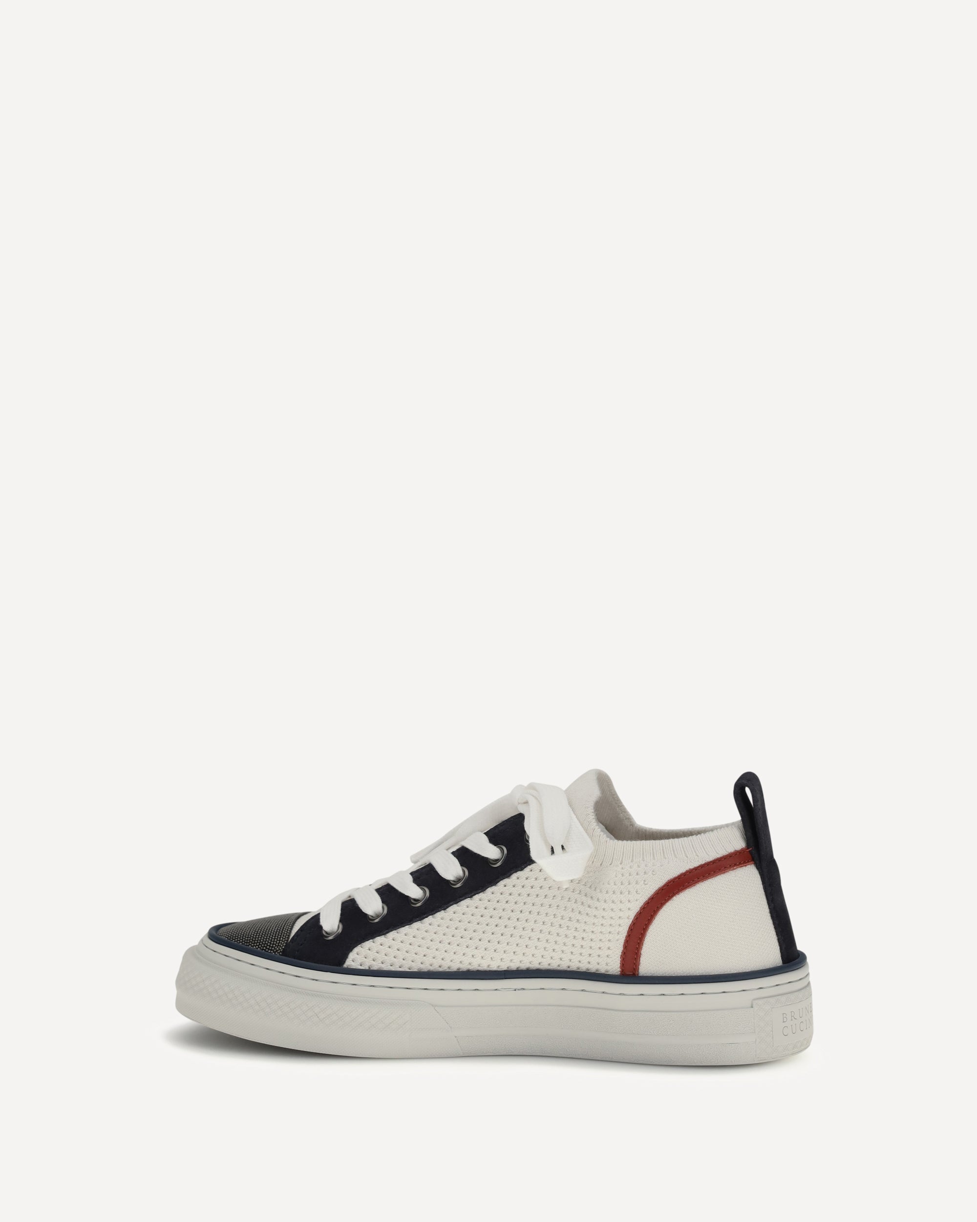 Brunello Cucinelli Cotton knit and suede Sneakers with Precious Toe, view 2