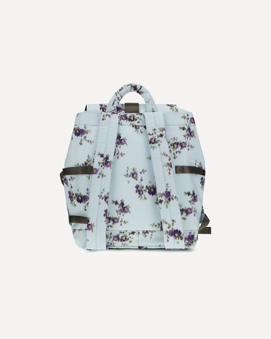 Ganni Re-tech Nylon Backpack with floral pattern, view 4