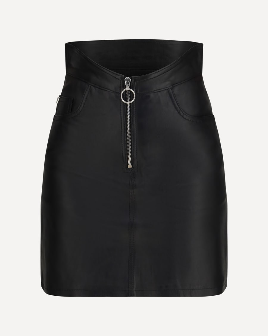 FIORUCCI Leather mini Skirt with zip, view 3