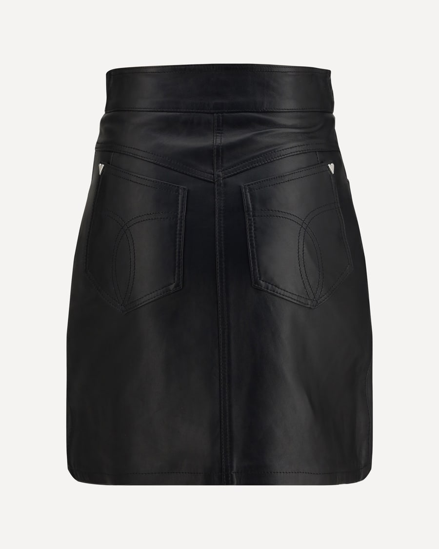 FIORUCCI Leather mini Skirt with zip, view 4