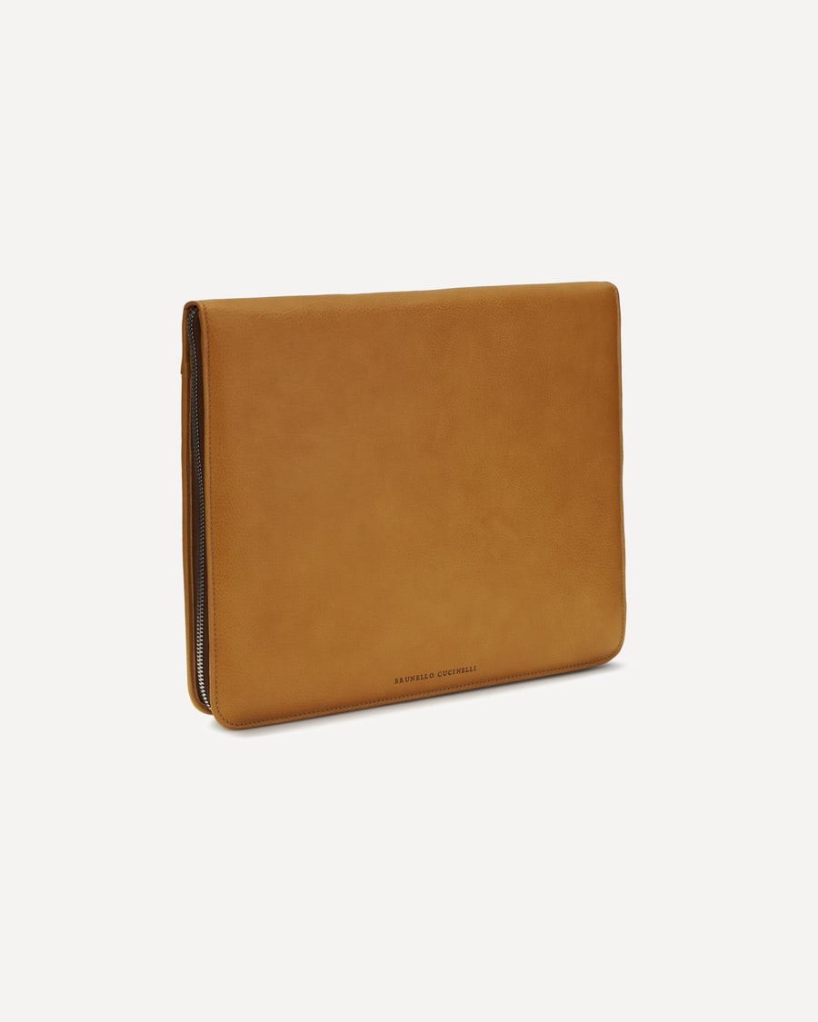 Brunello Cucinelli Leather Laptop Case, view 4