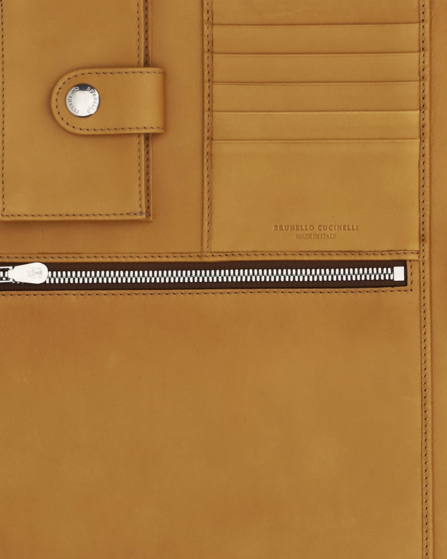 Brunello Cucinelli Leather Laptop Case, view 6