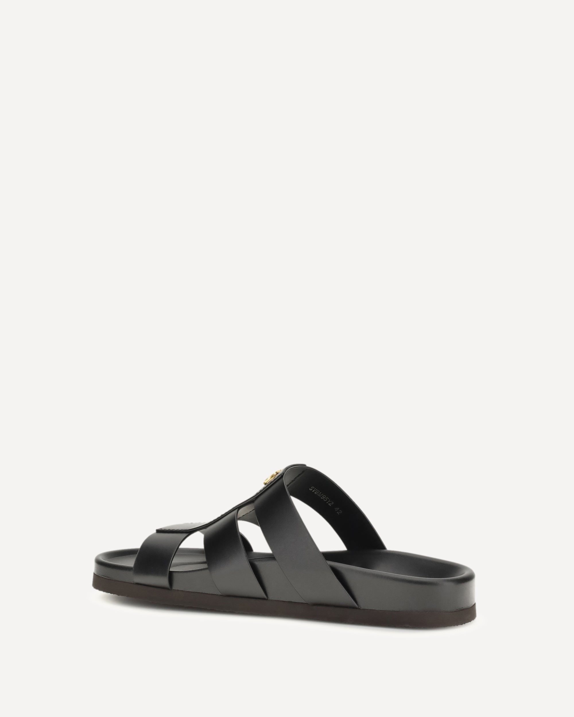Valentino Garavani Studshield leather slide Sandals, view 2
