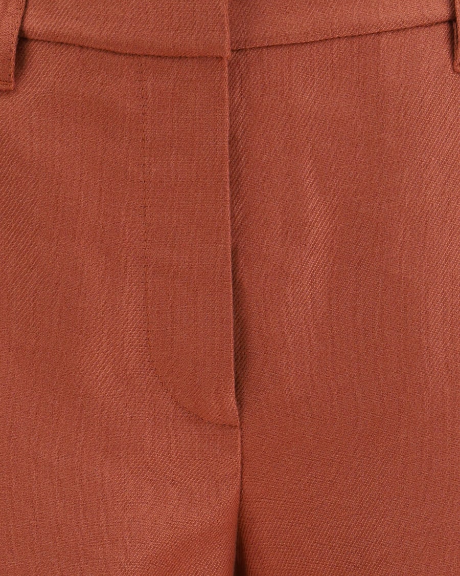 Brunello Cucinelli Wide-Leg Pants in linen with elastic waistband and belt loops, view 5