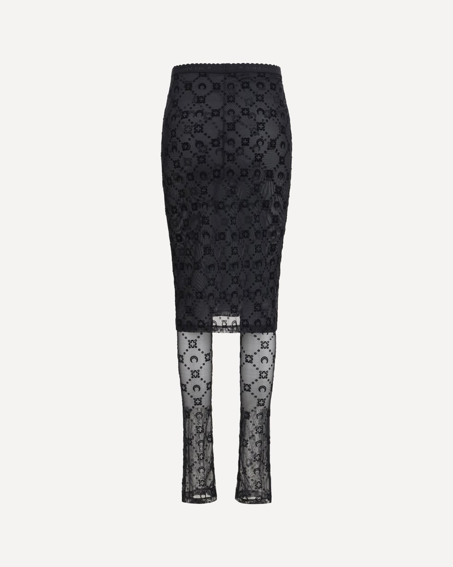 MARINE SERRE Moonogram Mesh Flock Pant-Skirt, view 2