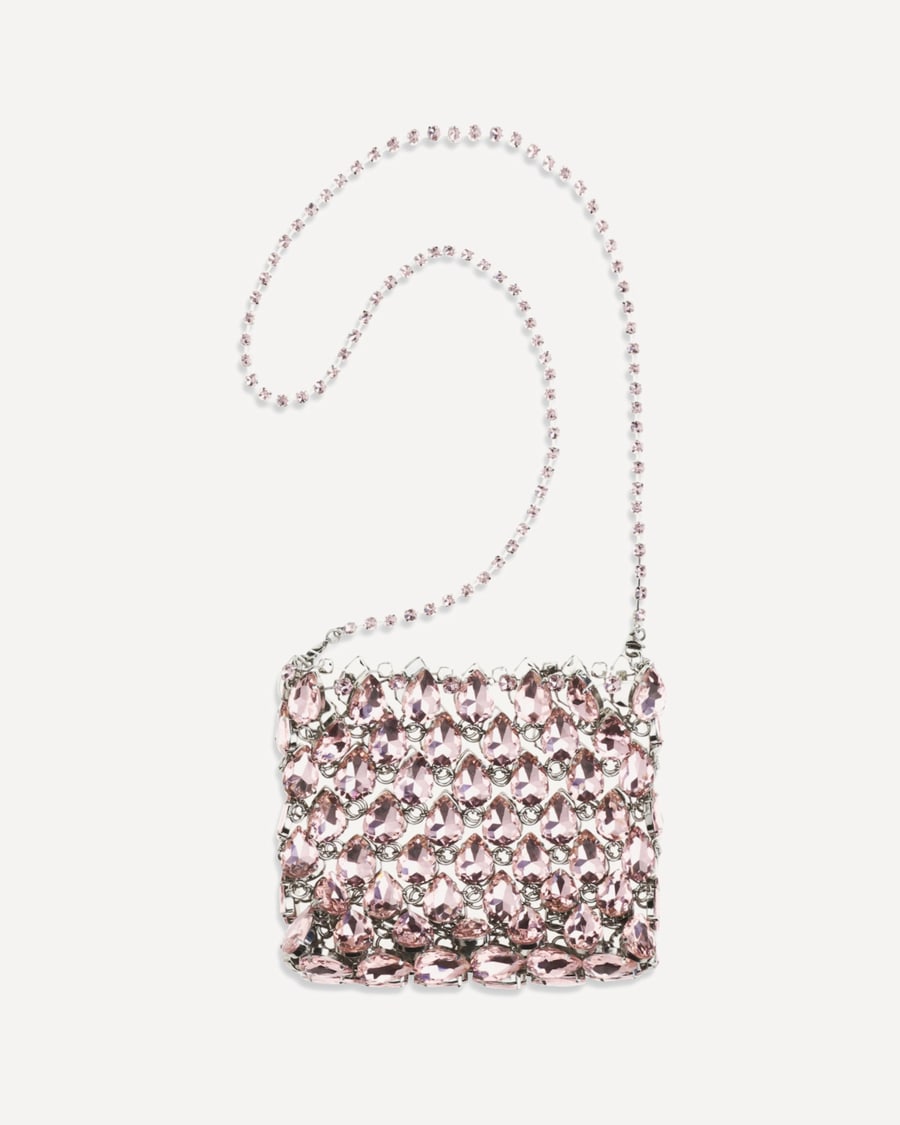 self-portrait Crystal mesh Pouch, view 2