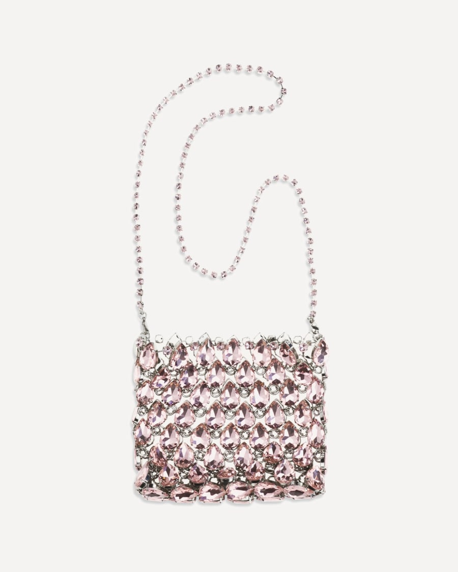 self-portrait Crystal mesh Pouch, view 3