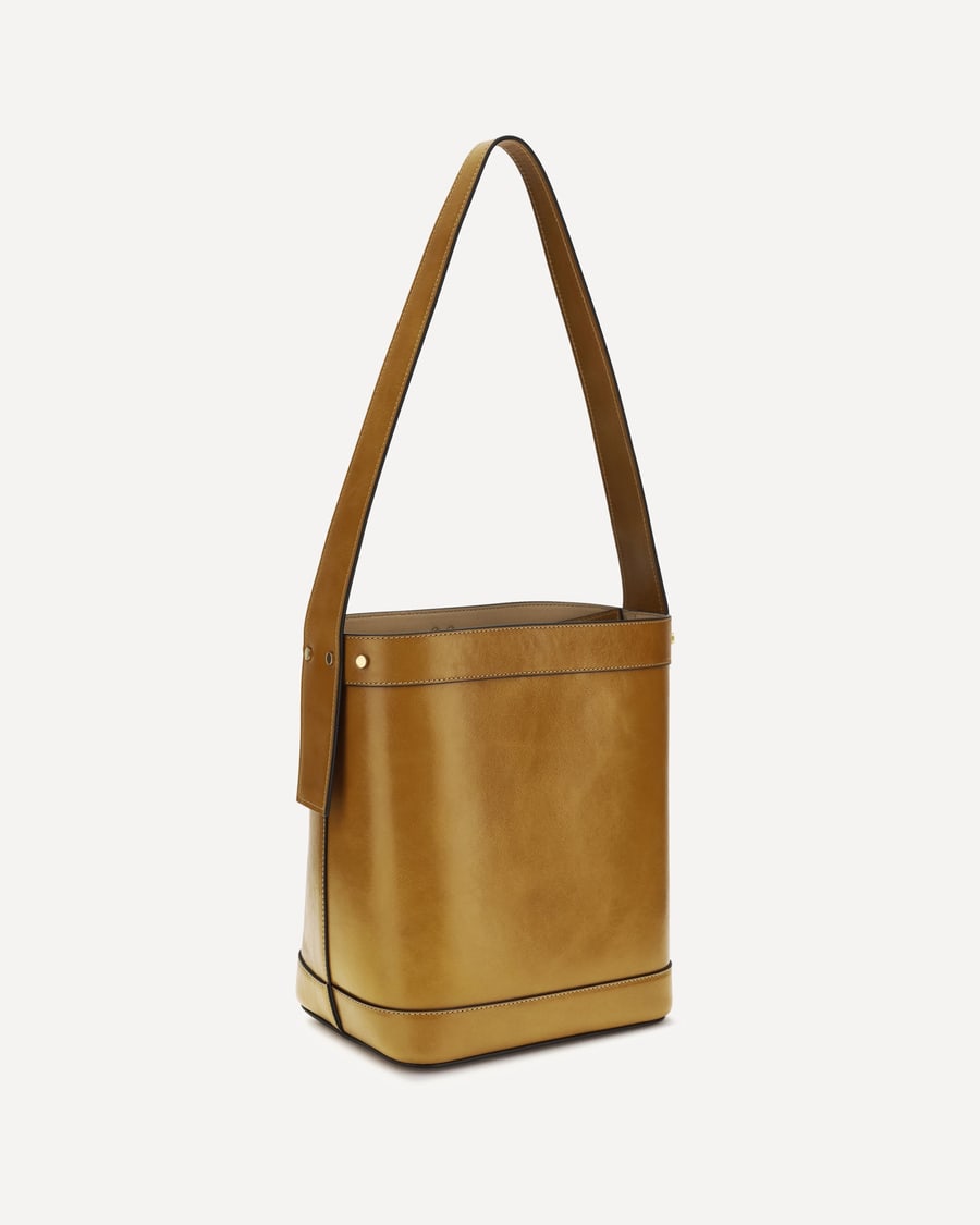Versace Small leather Pivot Bucket Bag, view 2