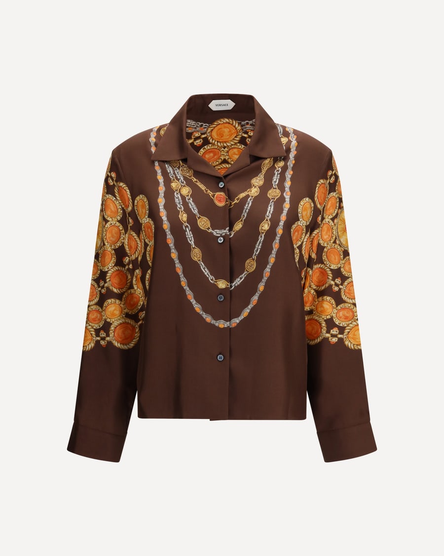 Versace Chain print buttoned Shirt, view 3