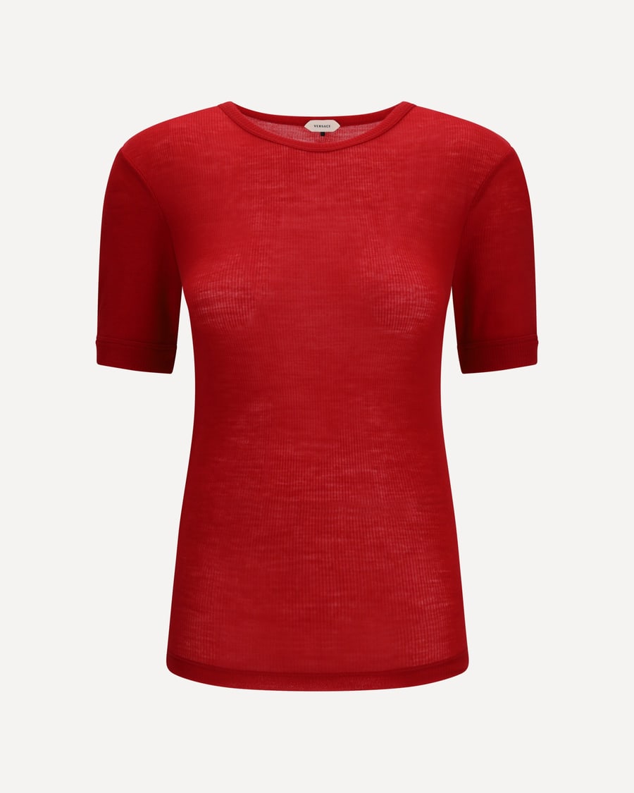 Versace Ribbed knit T-shirt, view 3
