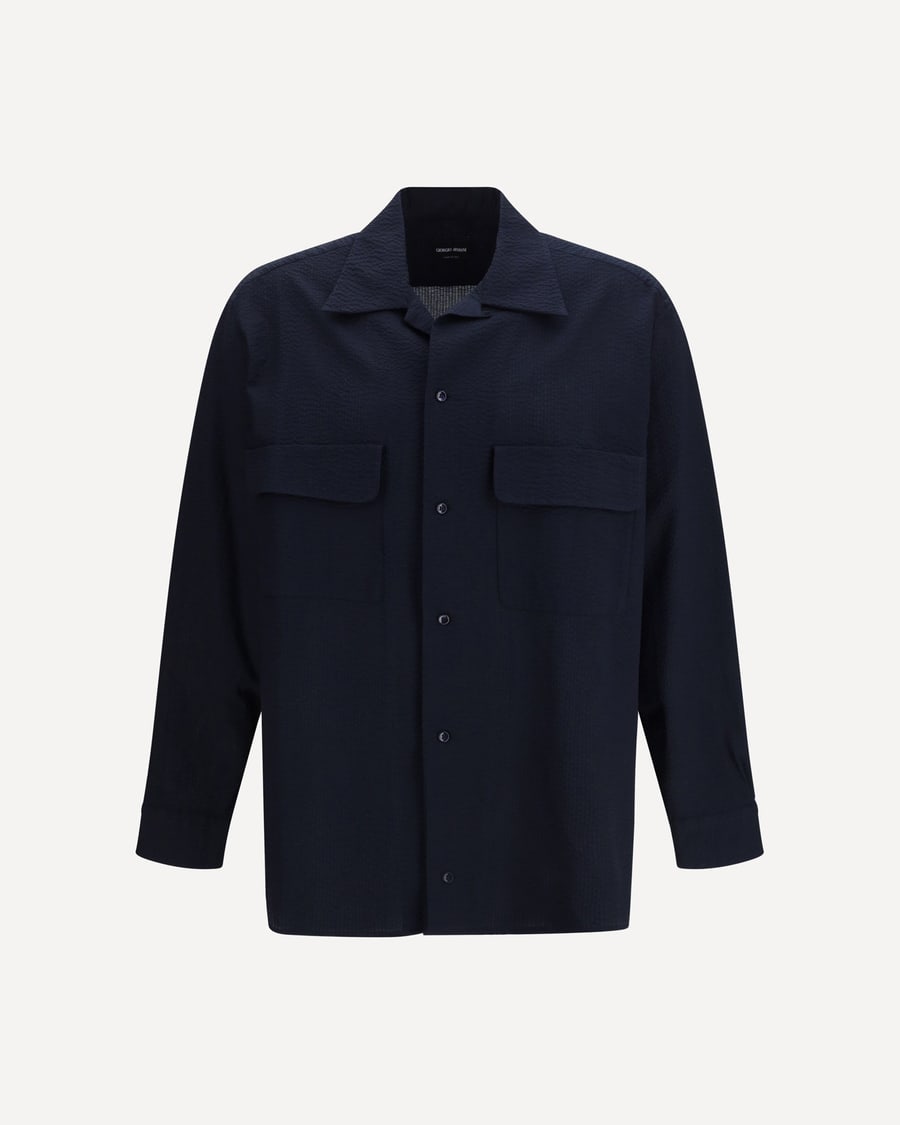 Giorgio Armani Cotton Shirt with classic collar, view 3