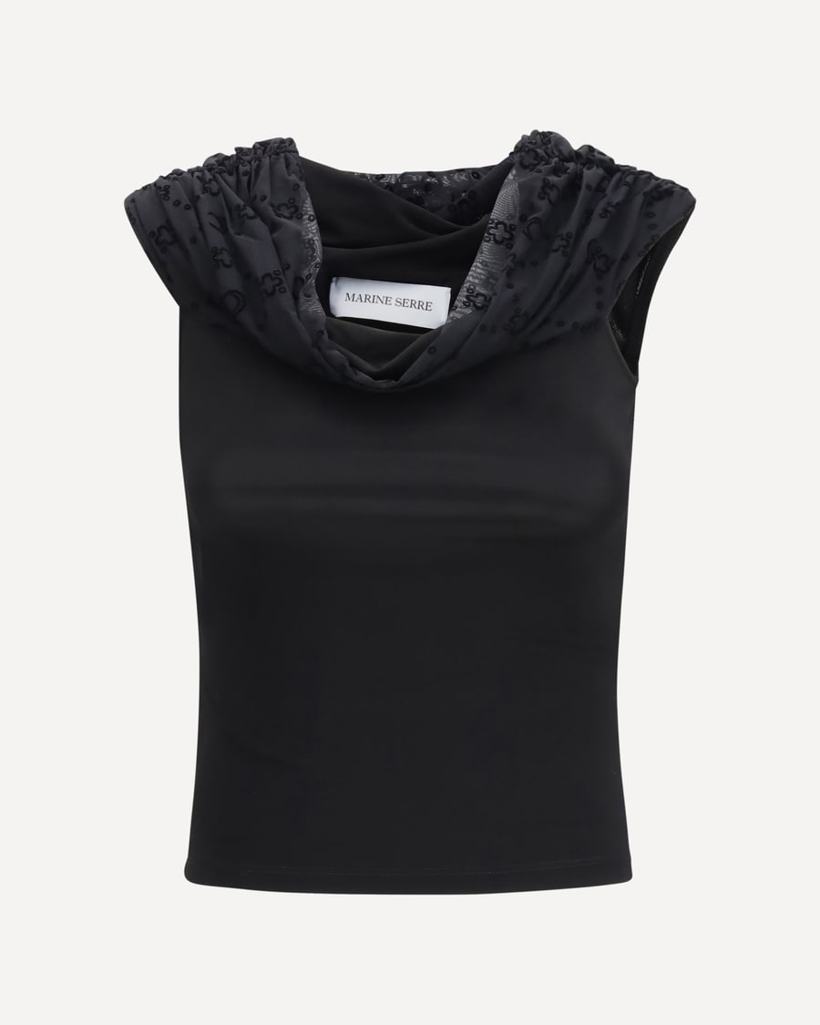 MARINE SERRE Off Shoulder Draped Top