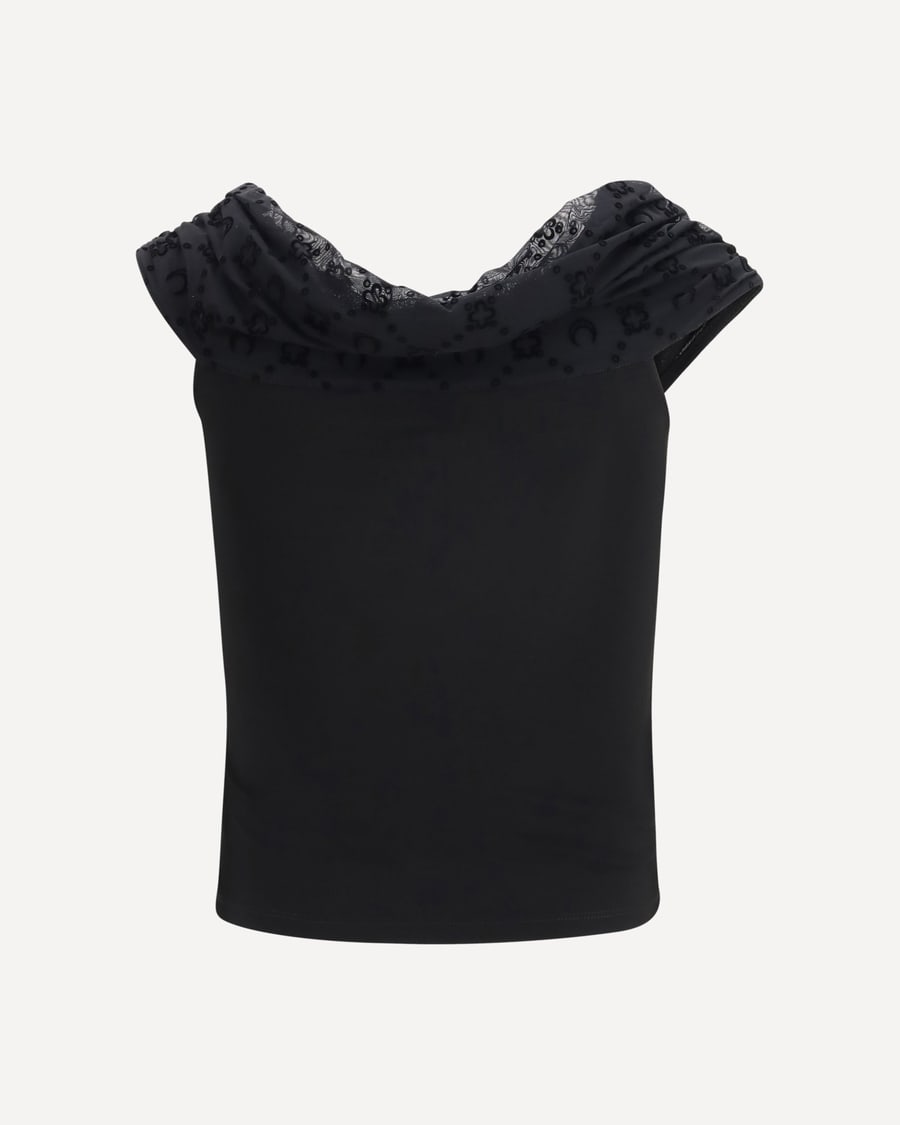 MARINE SERRE Off Shoulder Draped Top, view 4