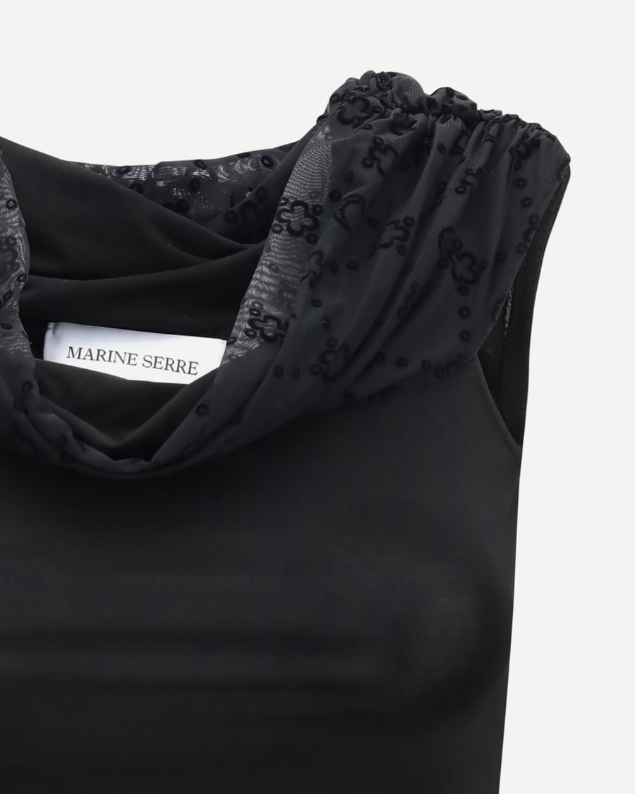 MARINE SERRE Off Shoulder Draped Top, view 5