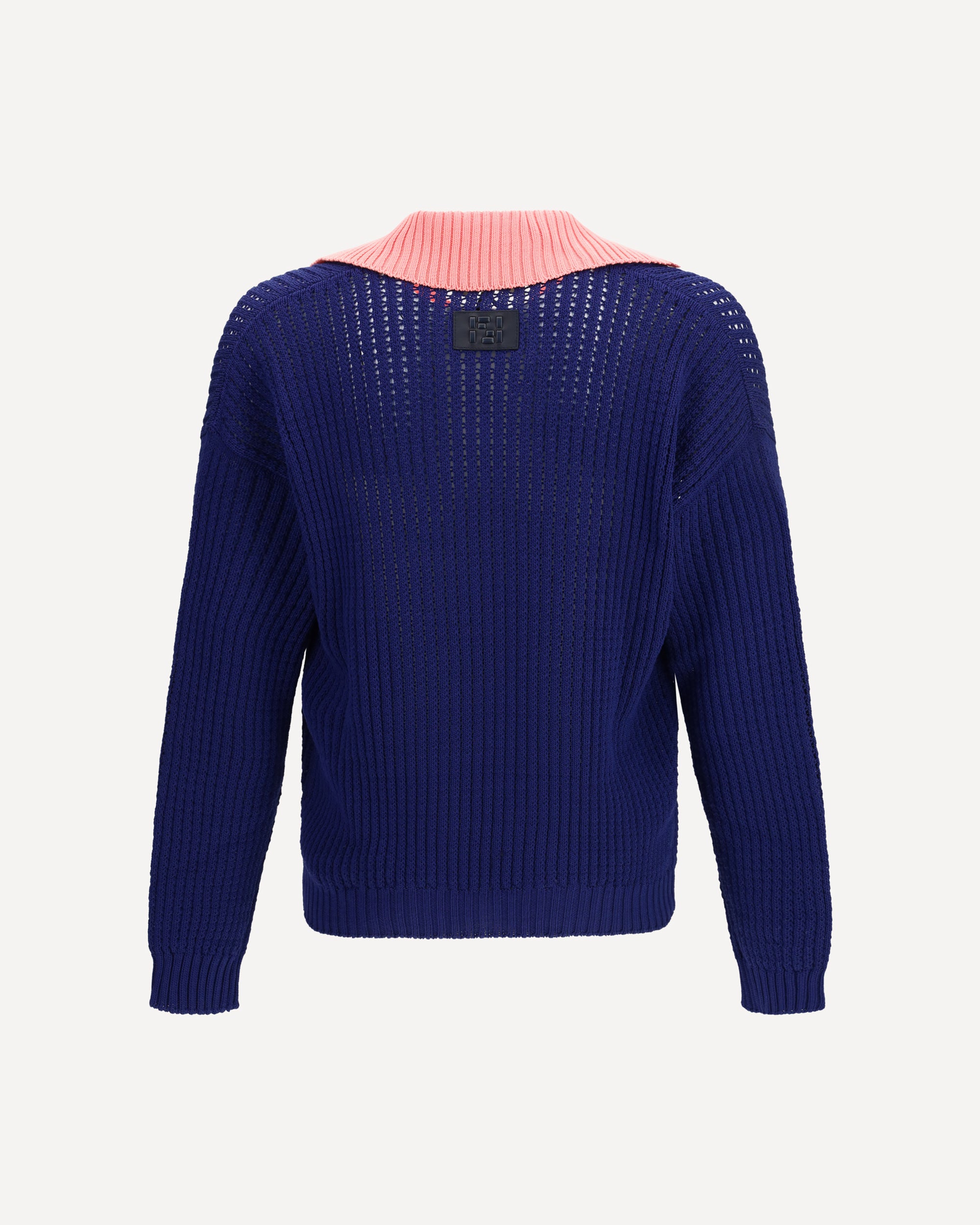 Fendi Ribbed V-neck Sweater with FF motif, view 2