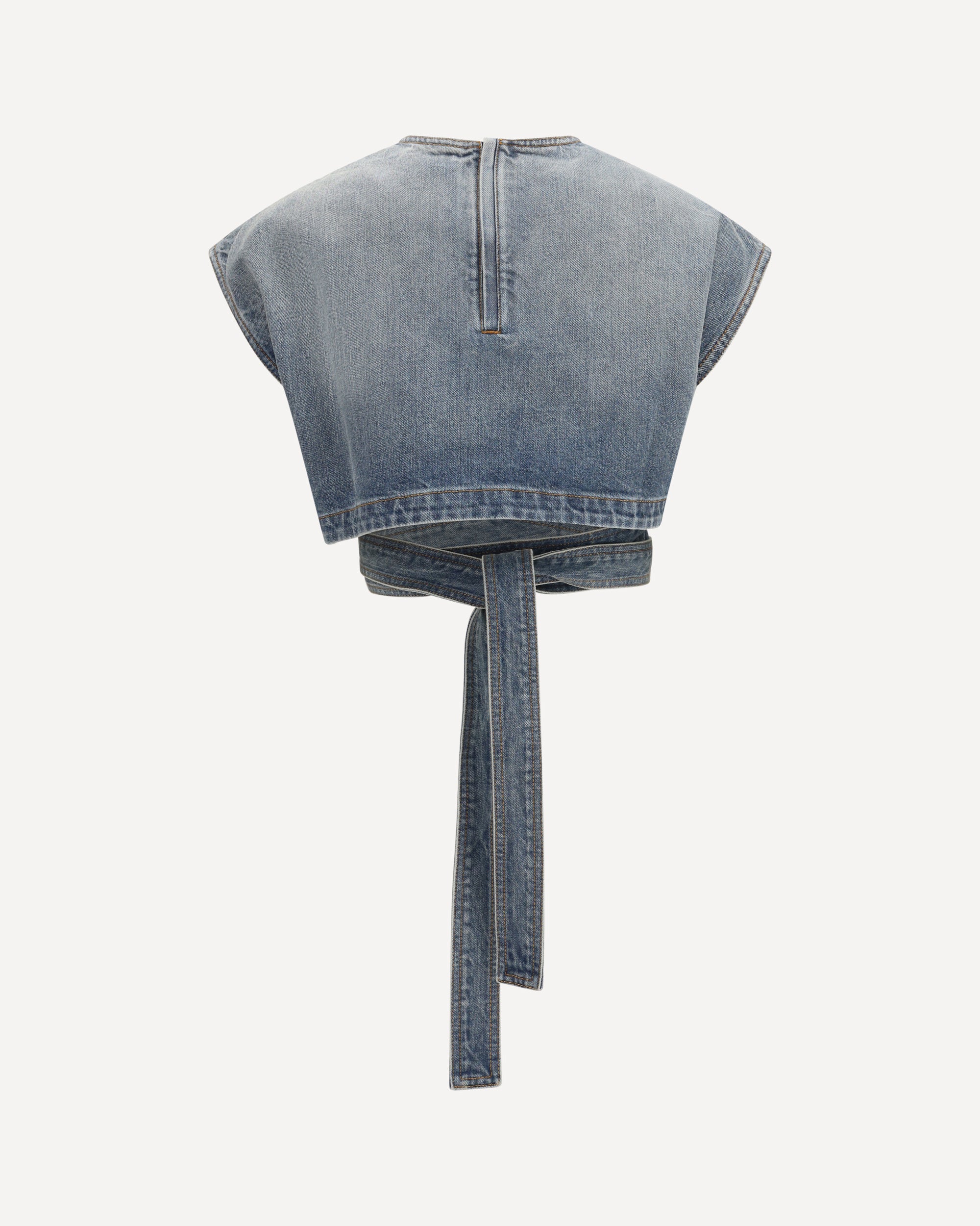 Alaïa Denim belt Top, view 2