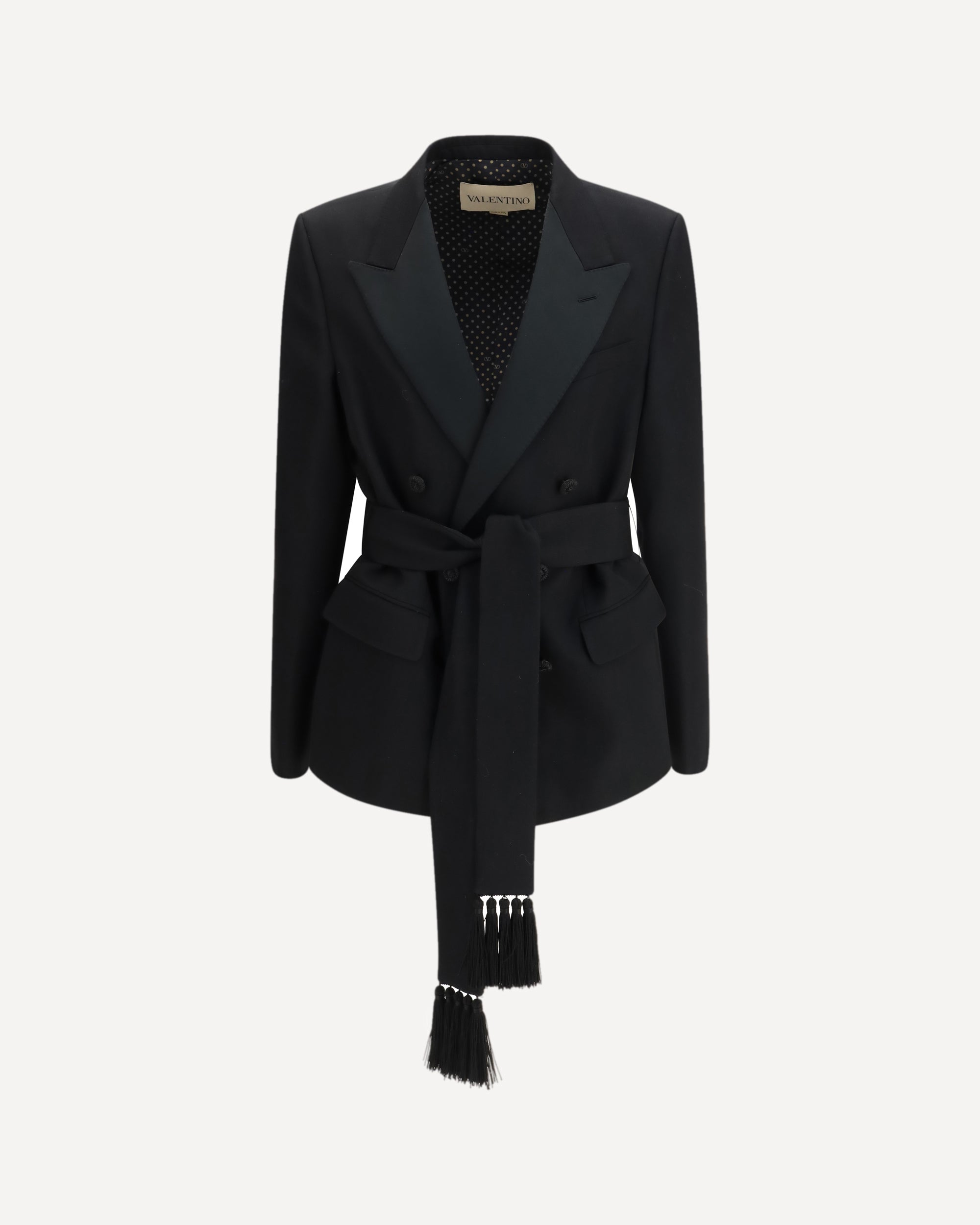 VALENTINO Double-breasted virgin wool Blazer with belt