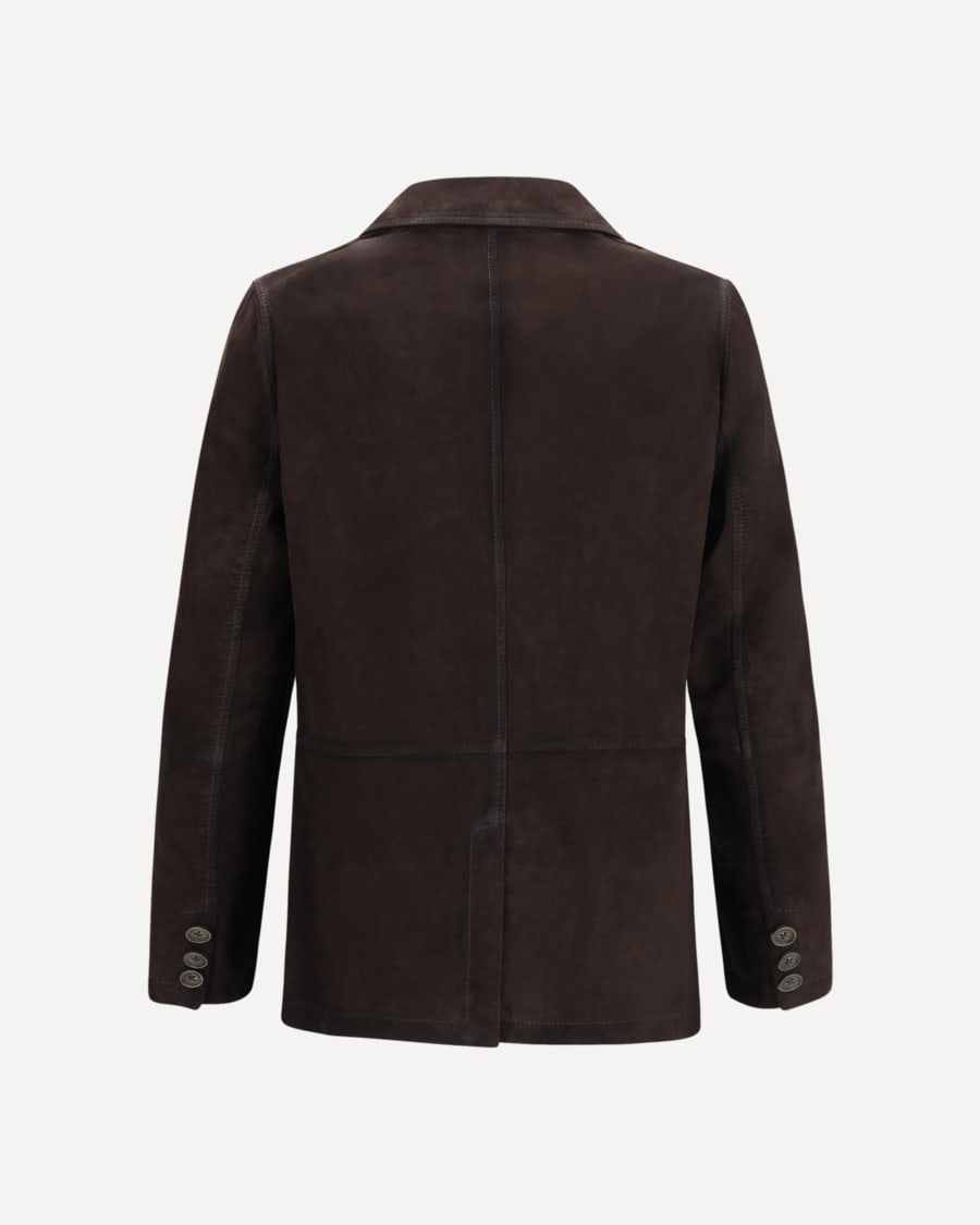 D'AMICO Single-breasted Jacket in suede, view 2