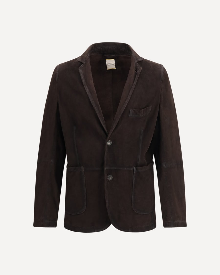 D'AMICO Single-breasted Jacket in suede, view 3