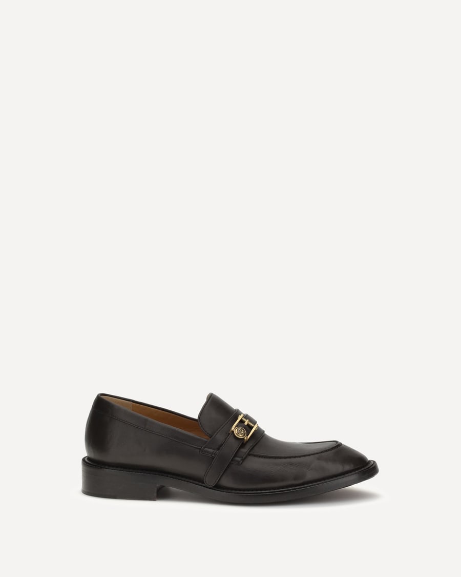 Versace Leather Loafers with Medusa accessory