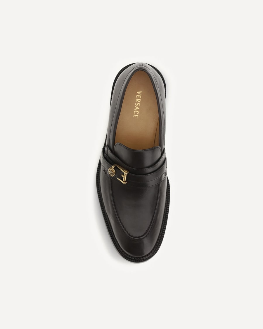 Versace Leather Loafers with Medusa accessory, view 6