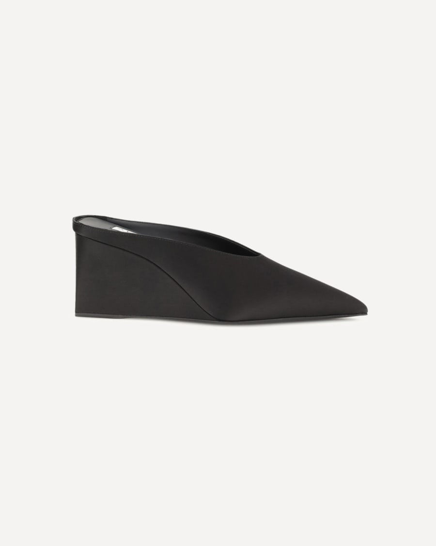 Alaïa Satin wedge Mules, view 3