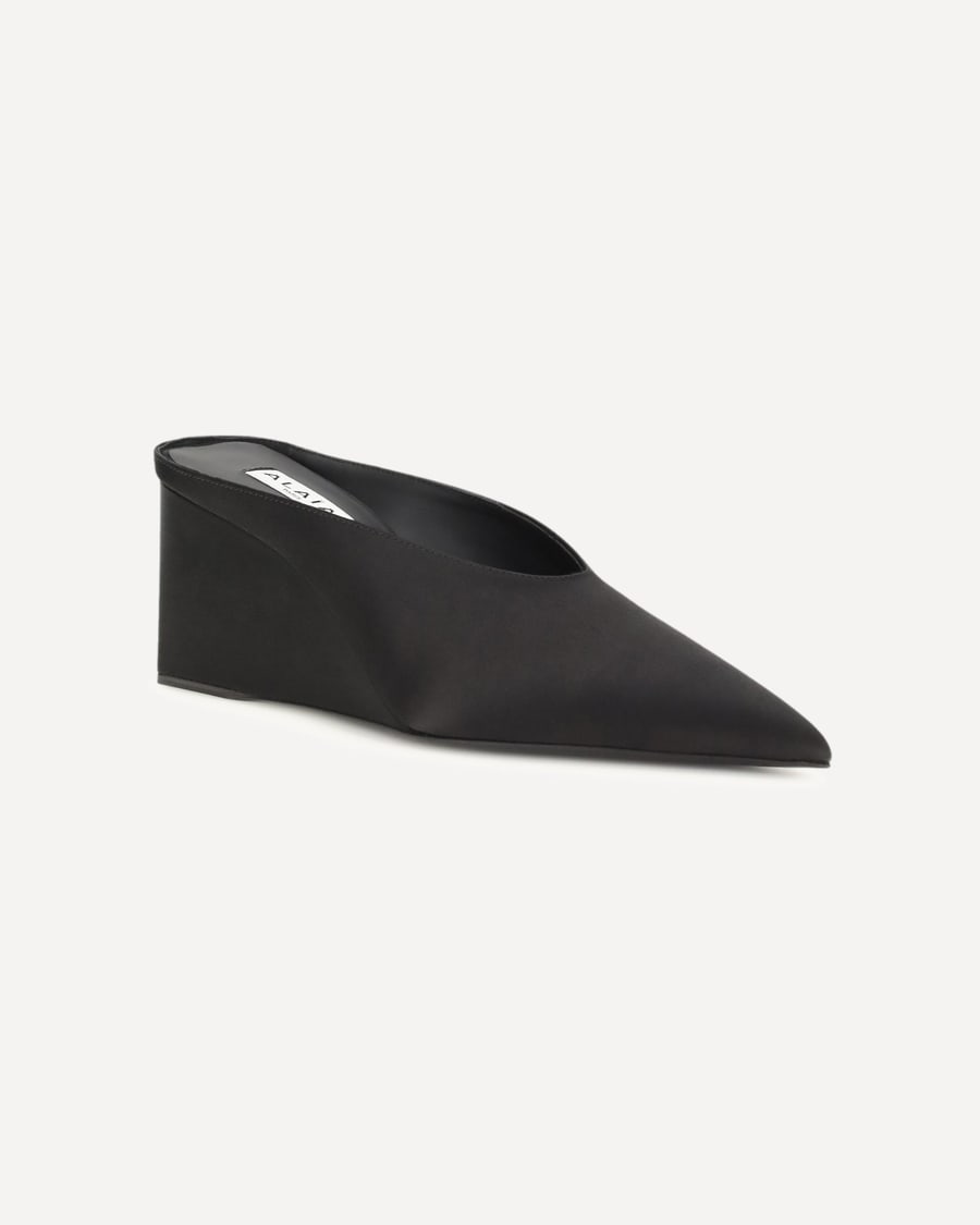 Alaïa Satin wedge Mules, view 4