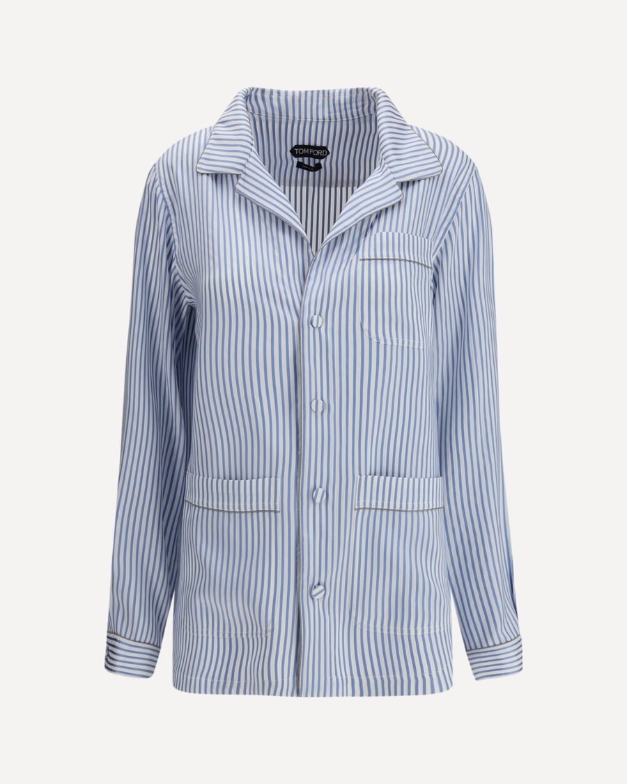 Tom Ford Striped Silk PJ Shirt, view 3