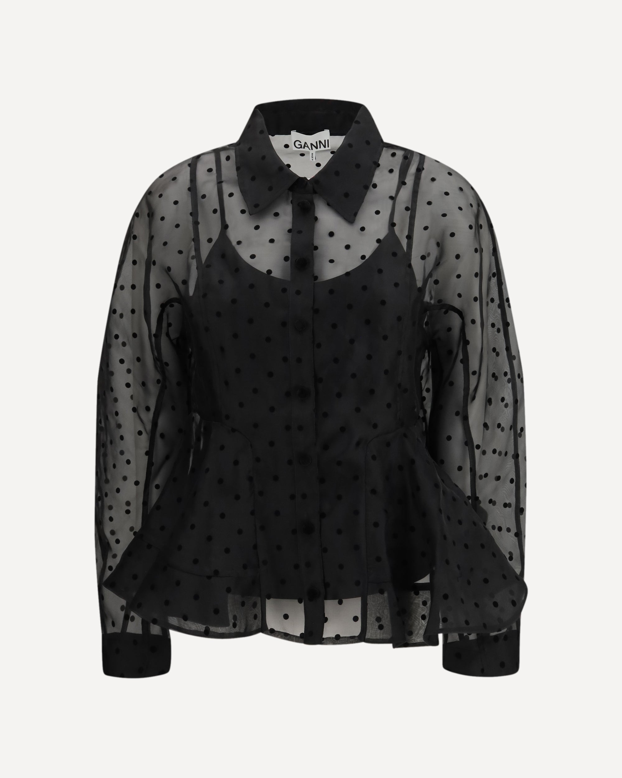 Ganni Polka dot organza Shirt