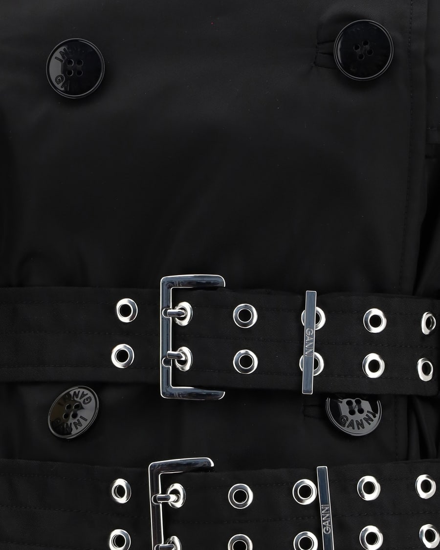 Ganni Belted double-breasted Coat, view 5