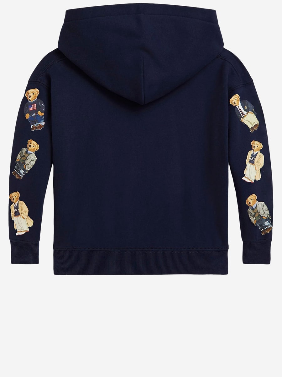 POLO RALPH LAUREN KIDS FELPA IN MISTO COTONE CON LOGO, view 2