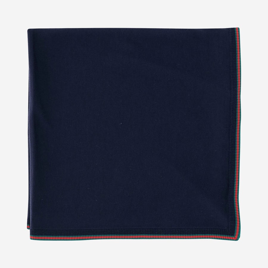 GUCCI KIDS Coperta neonato in lana con nastro Web
