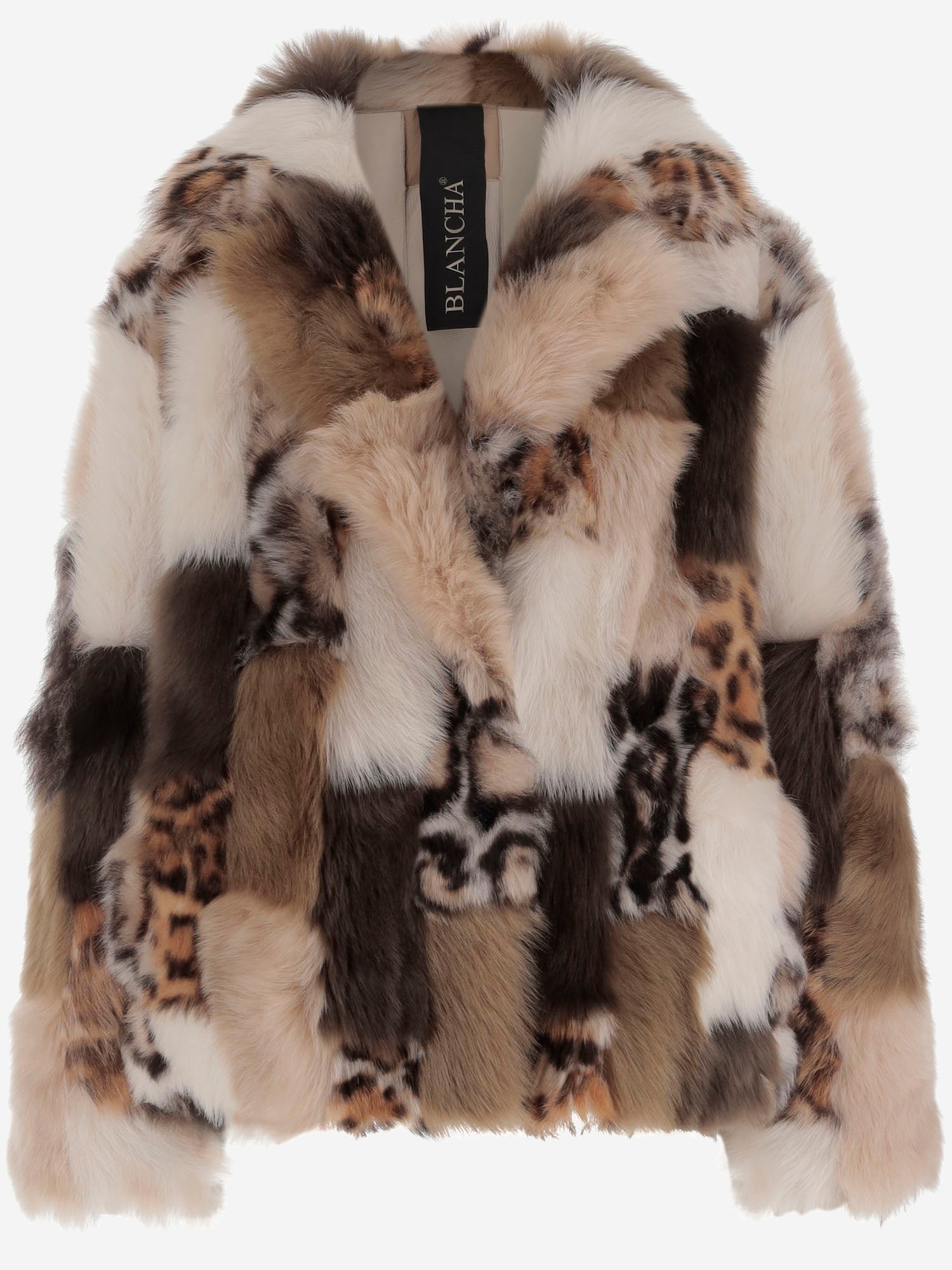 BLANCHA GIACCA IN SHEARLING COLOR-BLOCK