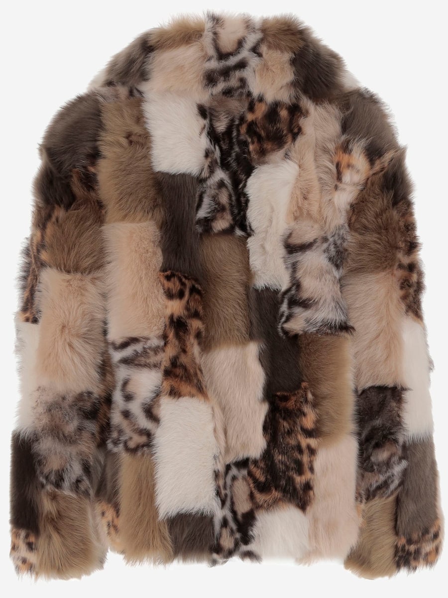 BLANCHA GIACCA IN SHEARLING COLOR-BLOCK, view 2
