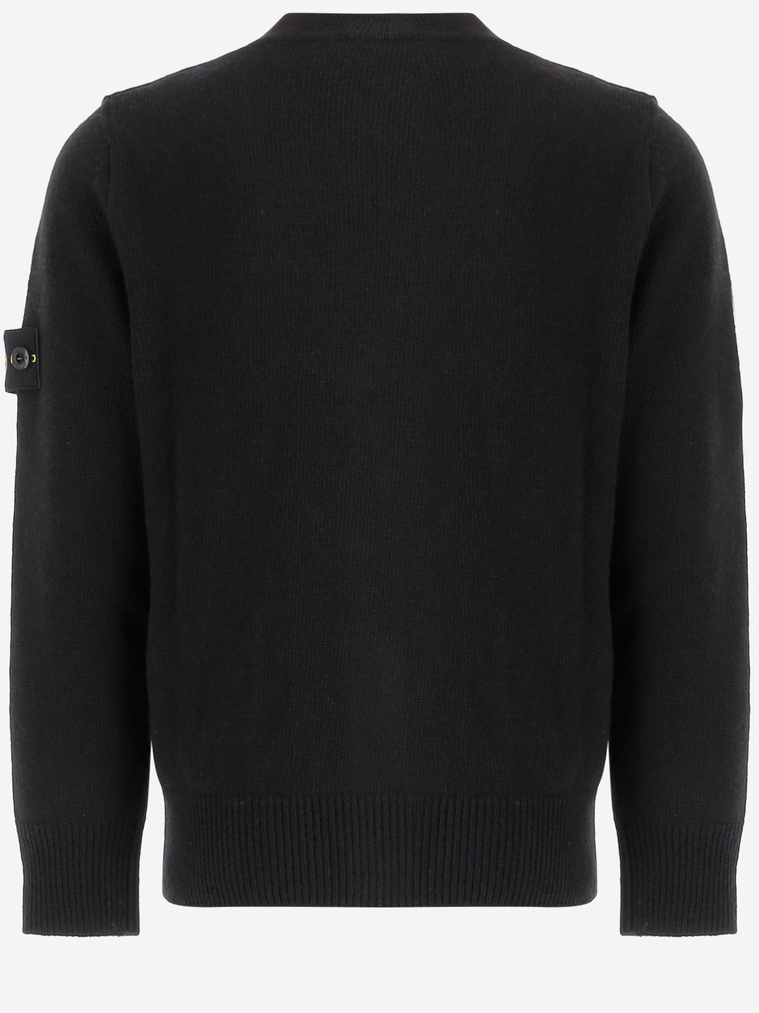 STONE ISLAND KIDS CARDIGAN IN MISTO LANA CON LOGO, view 2