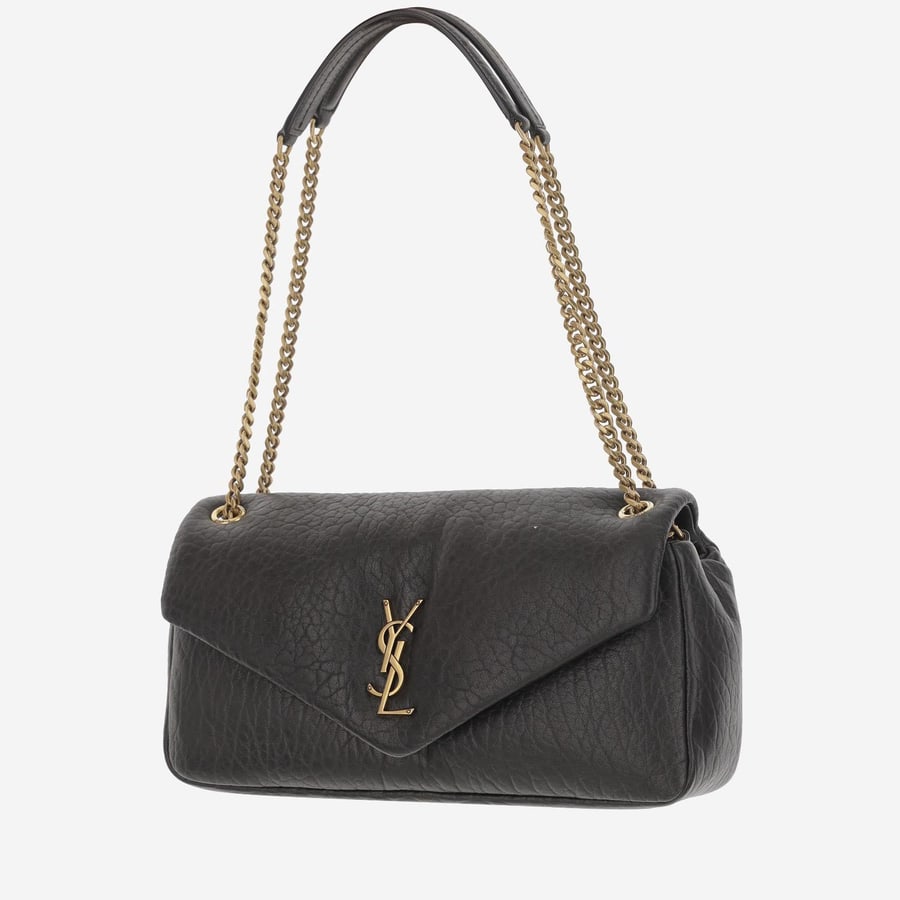 Saint Laurent Borsa Calypso media in pelle, view 7