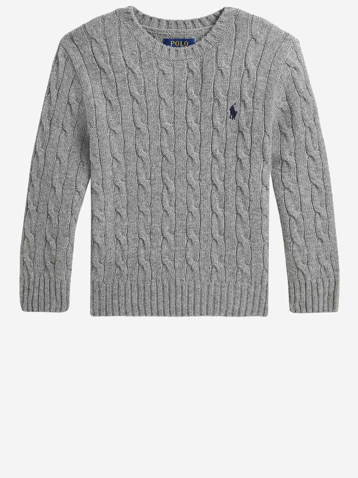 POLO RALPH LAUREN KIDS MAGLIONE A TRECCE IN LANA E CASHMERE