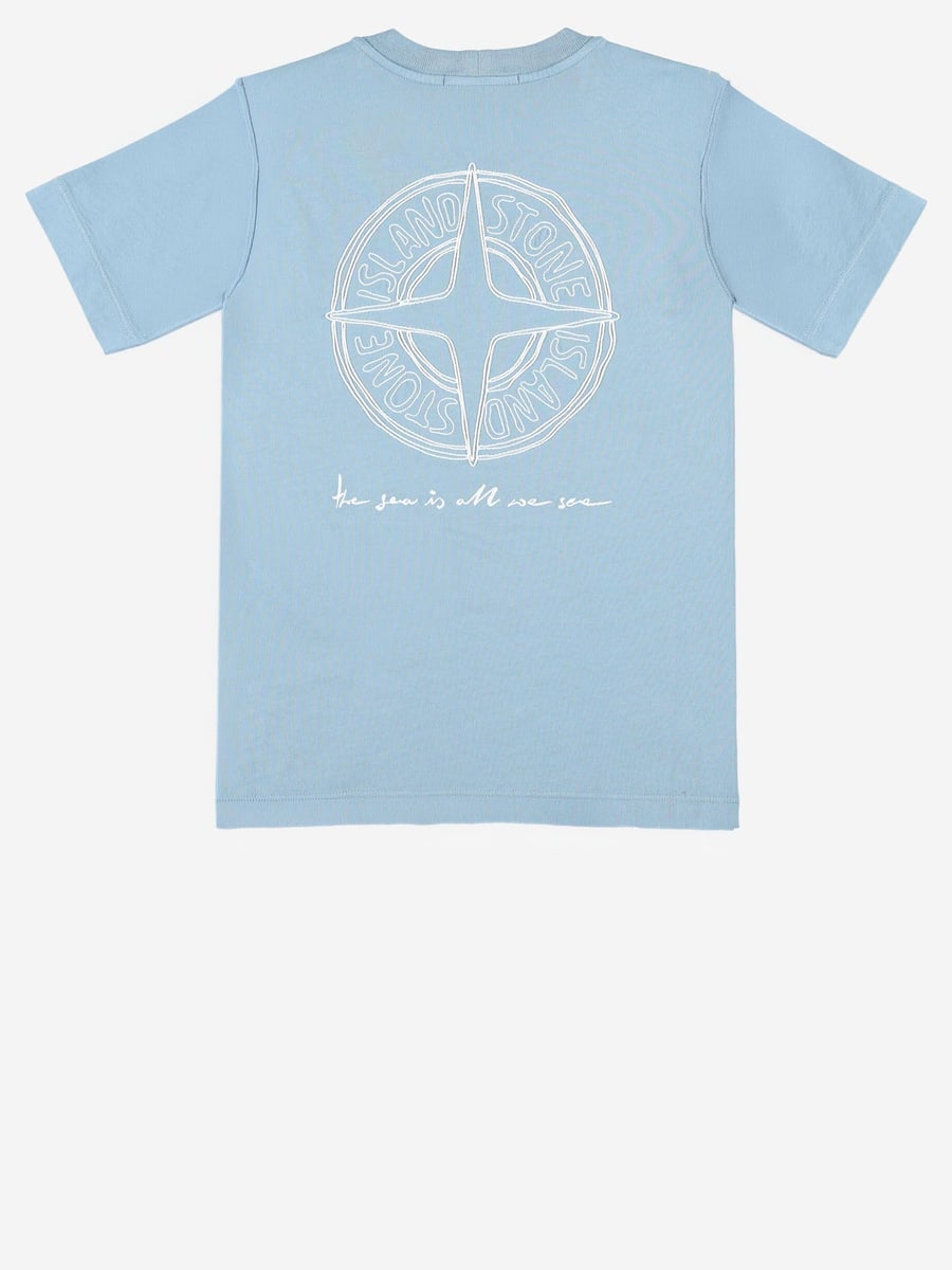 STONE ISLAND KIDS T-SHIRT IN COTONE CON LOGO, view 2
