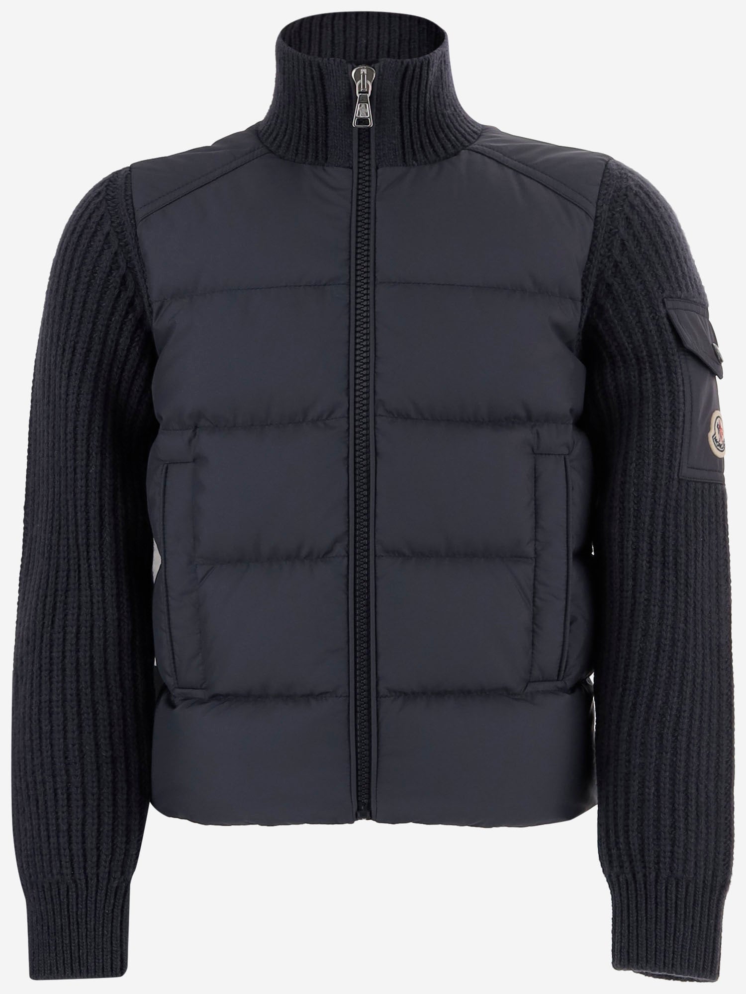 MONCLER ENFANTS GIUBBOTTO IBRIDO CON MANICHE IN MAGLIA