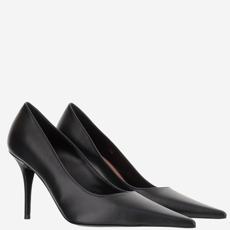 Amina Muaddi Décolleté Barbara Pump in nappa, view 2