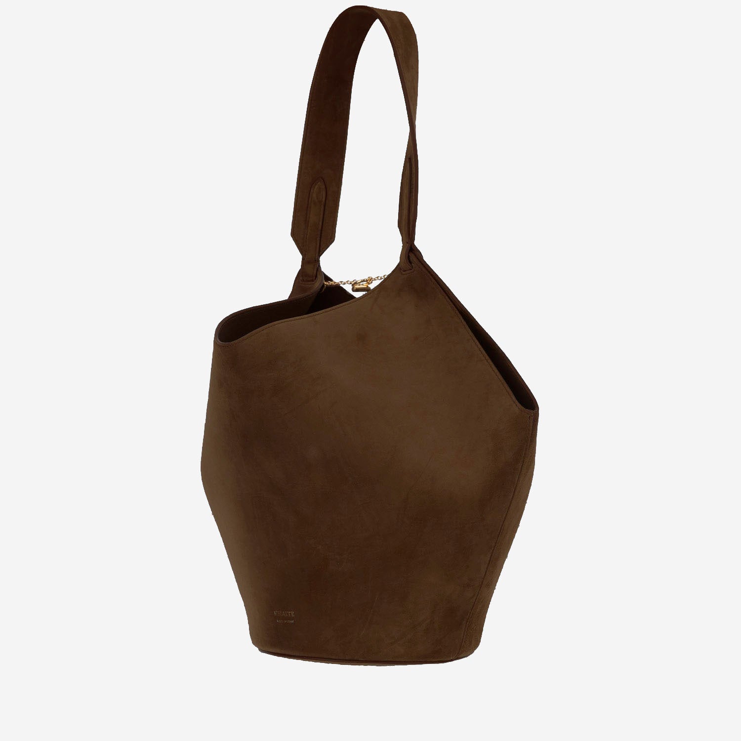 KHAITE BORSA LOTUS PICCOLA IN PELLE SCAMOSCIATA, view 2