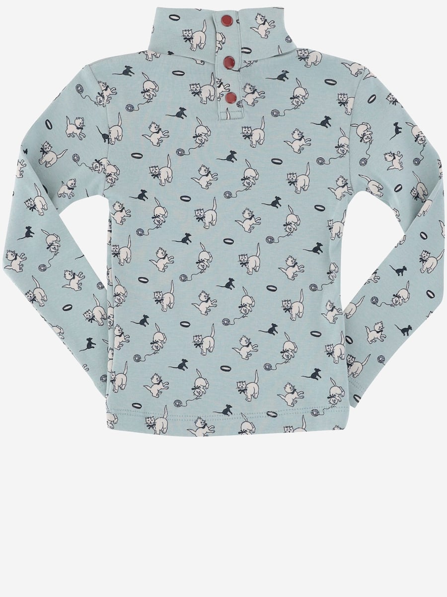 MISHA & PUFF KIDS MAGLIA IN COTONE A COLLO ALTO CON STAMPA, view 2