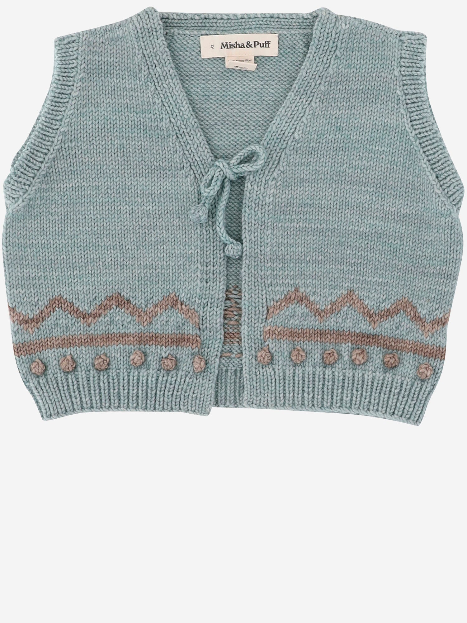 MISHA & PUFF KIDS GILET IN LANA MERINO CON MOTIVO GRAFICO