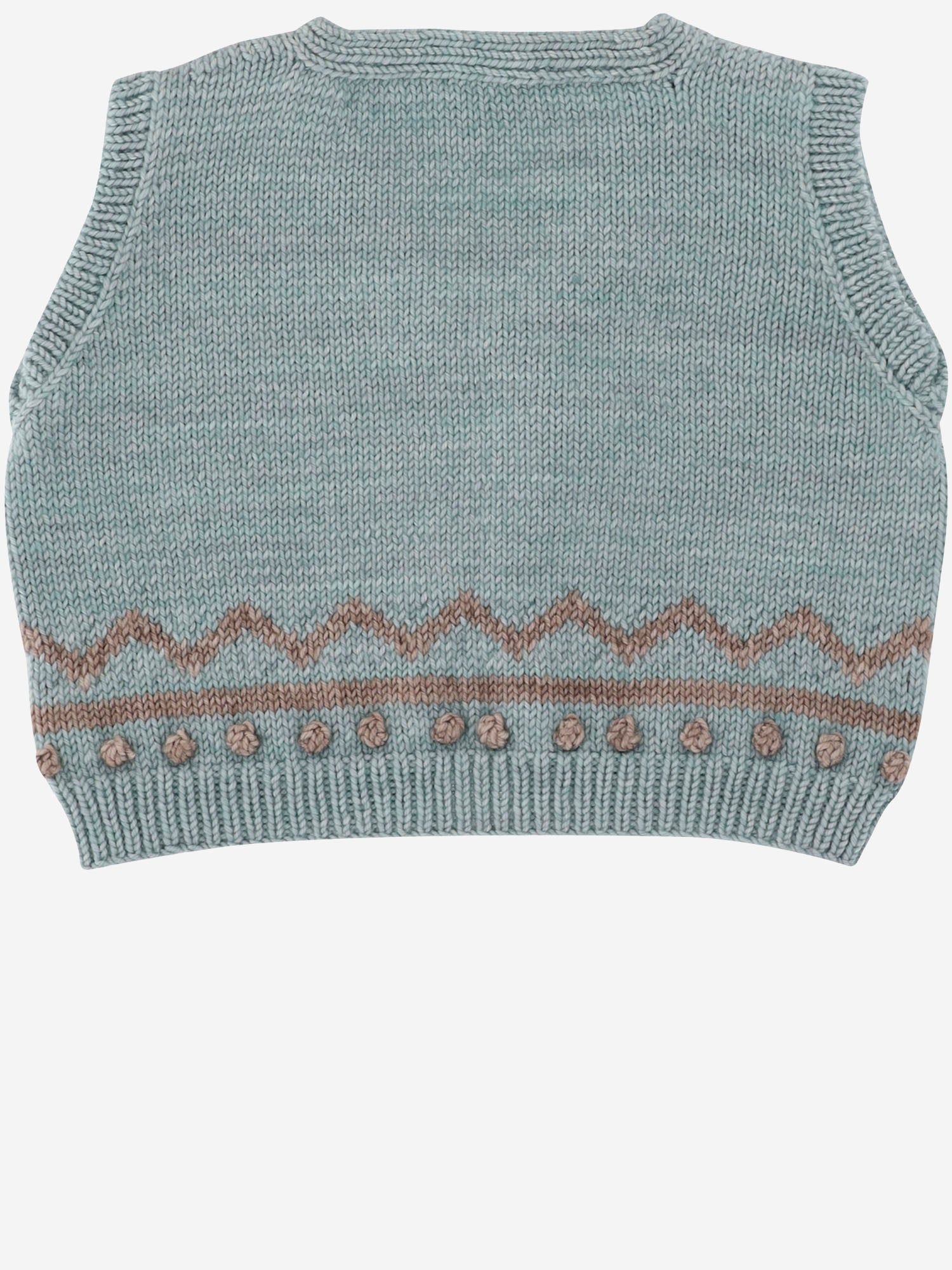 MISHA & PUFF KIDS GILET IN LANA MERINO CON MOTIVO GRAFICO, view 2