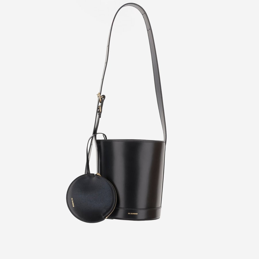 Jil Sander Borsa a secchiello in pelle, view 4